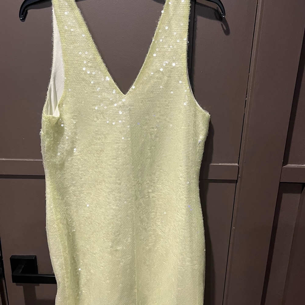 A New Day Light Lime Elegant Sequin Women's Dress Size XS MINI - Picture 6 of 7